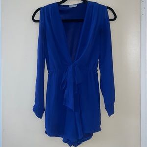 TOBI royal blue polyester chiffon romper XS